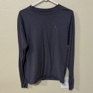Champion Men's Dark Gray Long Sleeve Tee